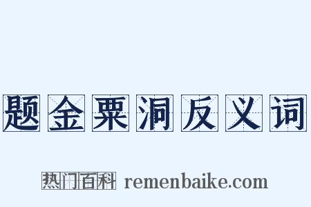 题金粟洞反义词是什么意思的图片